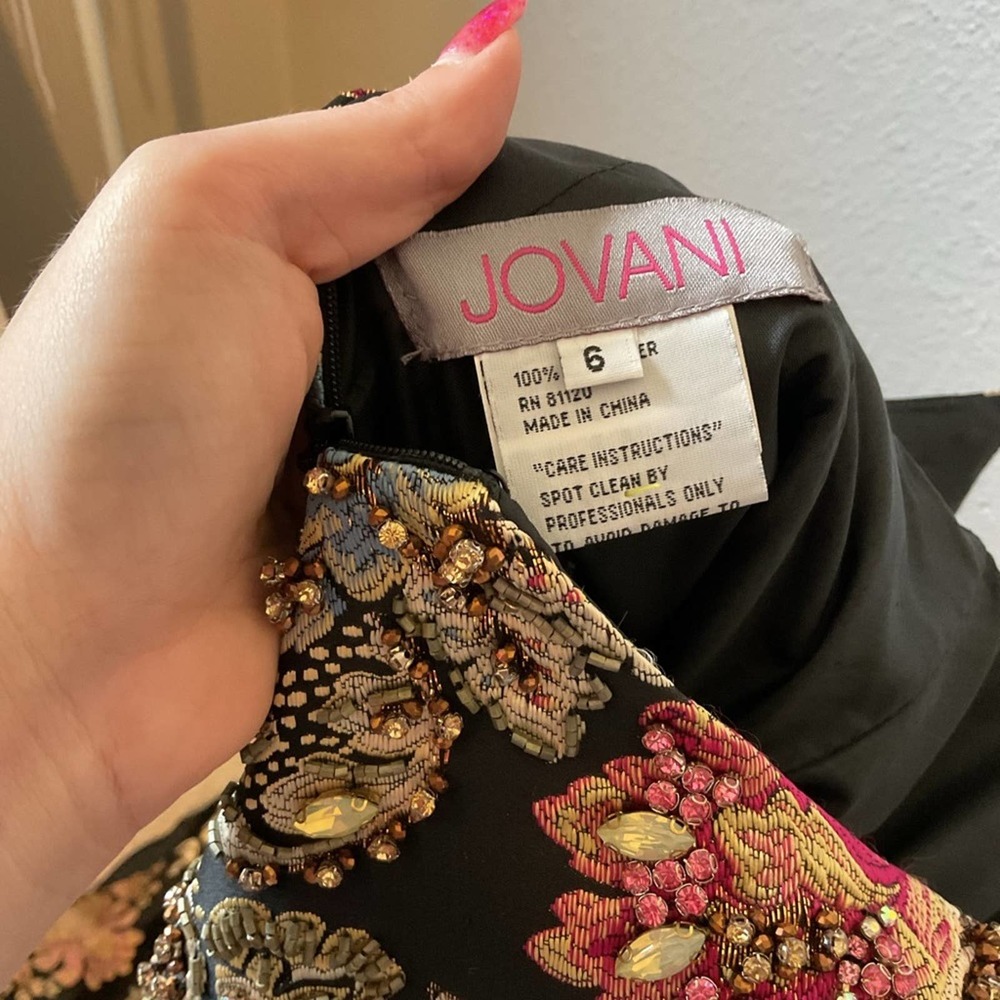 Jovani 48394 Metallic Floral Beaded Gown Size 6 Multi Color - Picture 11 of 15
